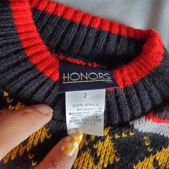 Rare VTG 90s Honors Scotty Dog & Hearts Knit Sweater Sz Small by Honors - Picture 3 of 5